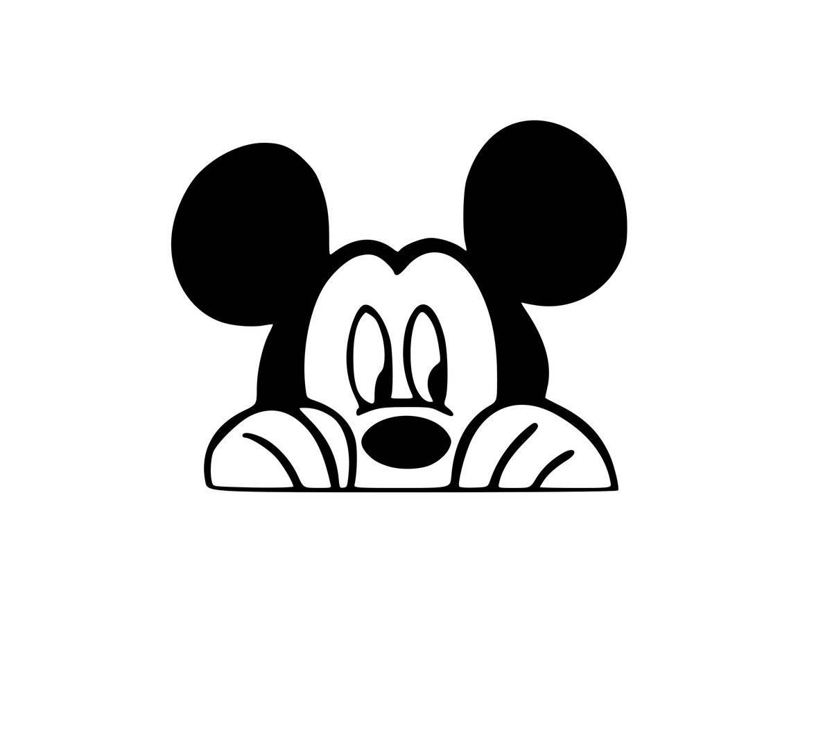 Disney Inspired | Mickey Mouse Peaking Digital DXF | PNG | SVG Files ...